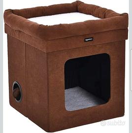 cuccia gatto gatti marrone cubo design 