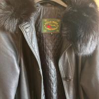 Cappotto vera pelle nera