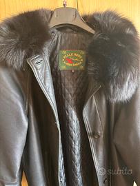 Cappotto vera pelle nera