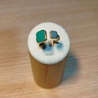 Anello Regolabile Vintage con pietre Verde e Grigi