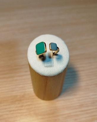 Anello Regolabile Vintage con pietre Verde e Grigi