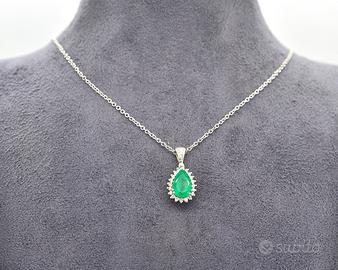 Collana smeraldo Colombiano e diamanti