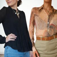 Camicie donna vintage e zara taglia S nera e beige