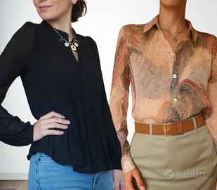 Camicie donna vintage e zara taglia S nera e beige