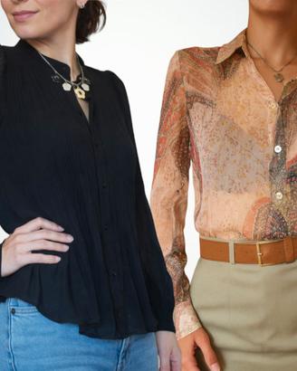 Camicie donna vintage e zara taglia S nera e beige