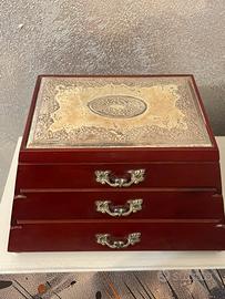 Porta gioie argento legno vintage
