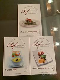 Tre libri con dvd “Chef Academy “