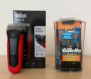 Rasoio Braun 300s rosso + Gillette Styler