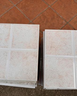 Mattonelle 20x20 cm bianche sfumate rosa 54 pezzi