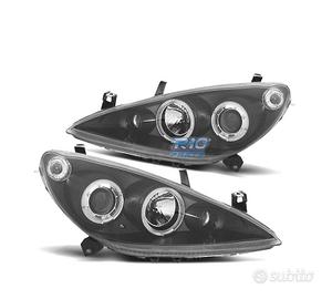 FARI PEUGEOT 307 01-05 ANGEL EYES FONDO NERO H7 H1