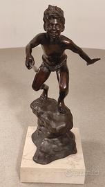 Scultura in bronzo " Il Pescatore " , De Martino
