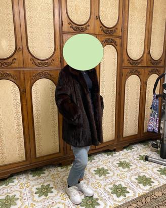 Pelliccia corta in visone testa di moro