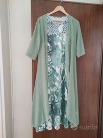 Abito verde/bianco TG S + giacca