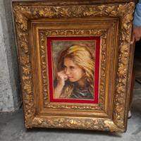 quadro antico ritratto fanciulla 