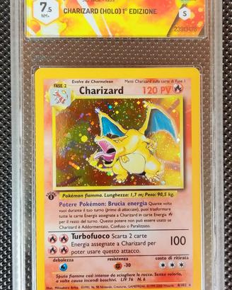 Charizard 4/102 Set Base [GRAAD 7.5] 1° ed ITA