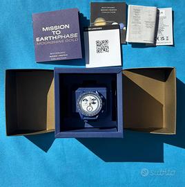 Omega X swatch mission to eartphase moonshine gold