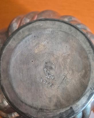 porta vaso o contenitore in peltro 