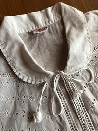 Camicia da notte in cotone, con pizzo sangallo