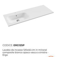 Lavabo da incasso 120x46 cm 