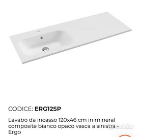 Lavabo da incasso 120x46 cm 