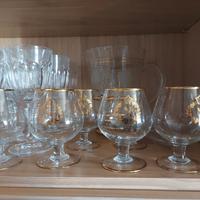 bicchieri vintage bordo oro