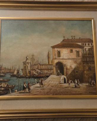 Quadro paesaggio d'epoca sul mare