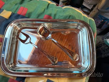 Vassoio silver e vetro