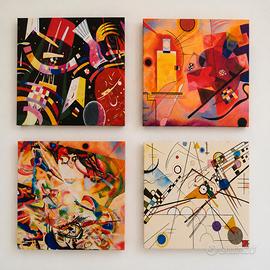 4 stampe Kandinsky quadrate 
