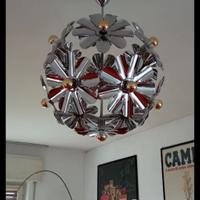 lampadario sputnik acciaio space age anni 70