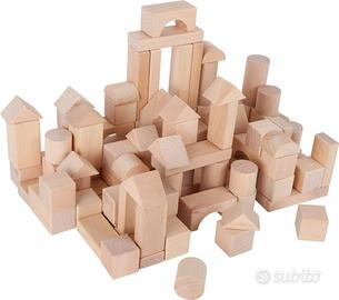 Gioco Cubetti da costruzione in legno natural