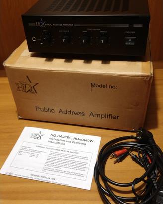 AMPLIFICATORE AUDIO FILODIFFUSIONE 100V 70V 8 OHM 
