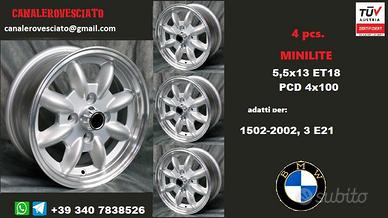 Cerchi minilite 5,5x 13 4x100 et18 bmw opel