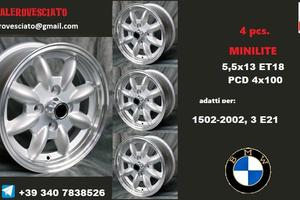 Cerchi minilite 5,5x 13 4x100 et18 bmw opel