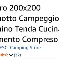 Cucina tenda da campeggio