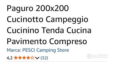 Cucina tenda da campeggio