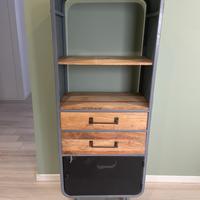 Libreria legno e metallo stile industrial