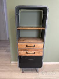 Libreria legno e metallo stile industrial