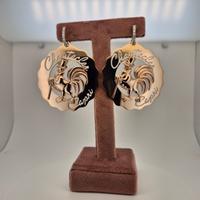 ORECCHINI CHANTECLER ORO ROSA  LOGO GALLO