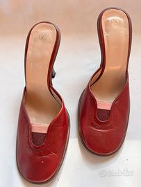 Sandali bordeaux vera pelle