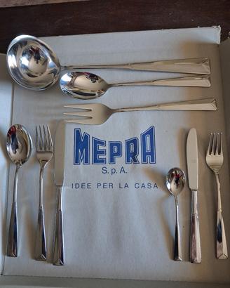servizio posate mepra  75 pezzi aciaio inox 18/10