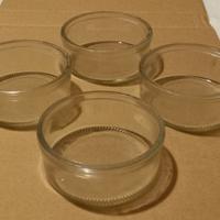 4 Coppette/Ciotoline in vetro trasparente nuove