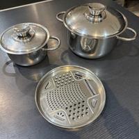 Set 2 pentole Kocchin inox 18/10 con coperchi