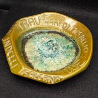 Ciotola pubblicitaria vintage in ceramica vietrese