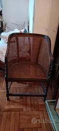 Poltroncina antica in paglia di Vienna, primi '900