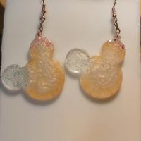 orecchini topolino dorati e bianchi