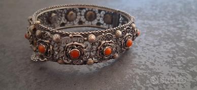 Bracciale argento e corallo