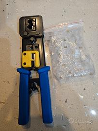 pinza plug connettori rj45 + 50 connettori rj45