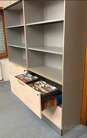 Libreria/mobile ufficio con cassetti archivio
