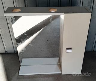 mobiletto da bagno specchiera bianco