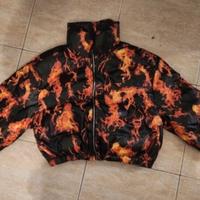 Bomber shein con fiamme e fuoco taglia XS